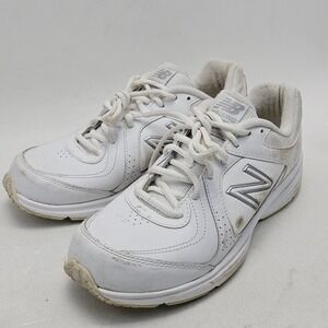 New Balance 411 Womens 9 W Mens 7.5D White Leather Walking Sneakers MW411WT